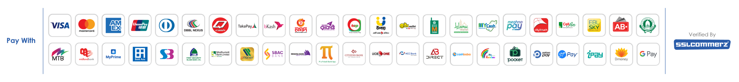 SSLCommerz accepted payment methods